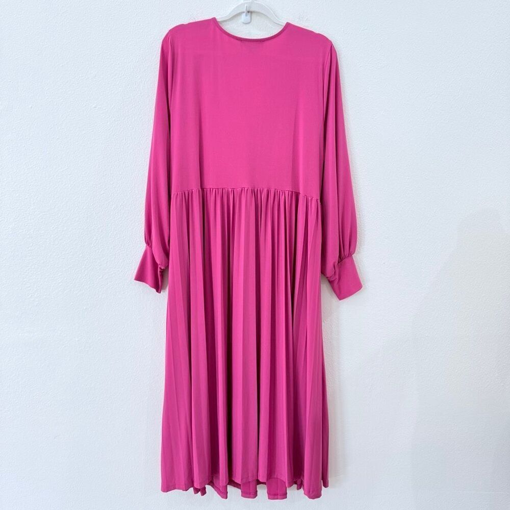 Eloquii Women's Twist Front Dress in a Magenta Pink Knee Length Women's 20 - Picture 6 of 12